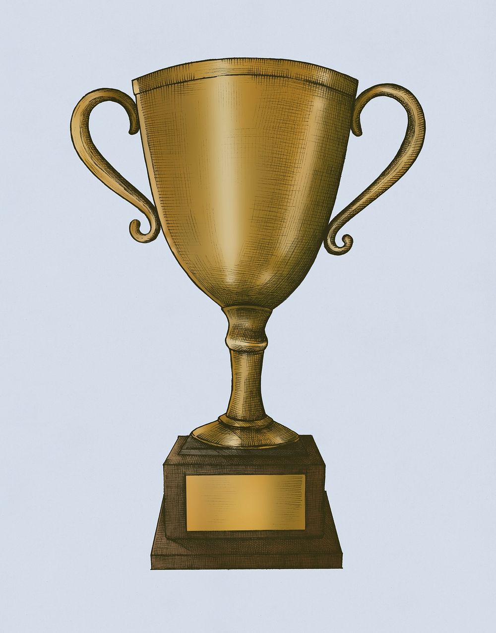 Hand drawn gold trophy illustration