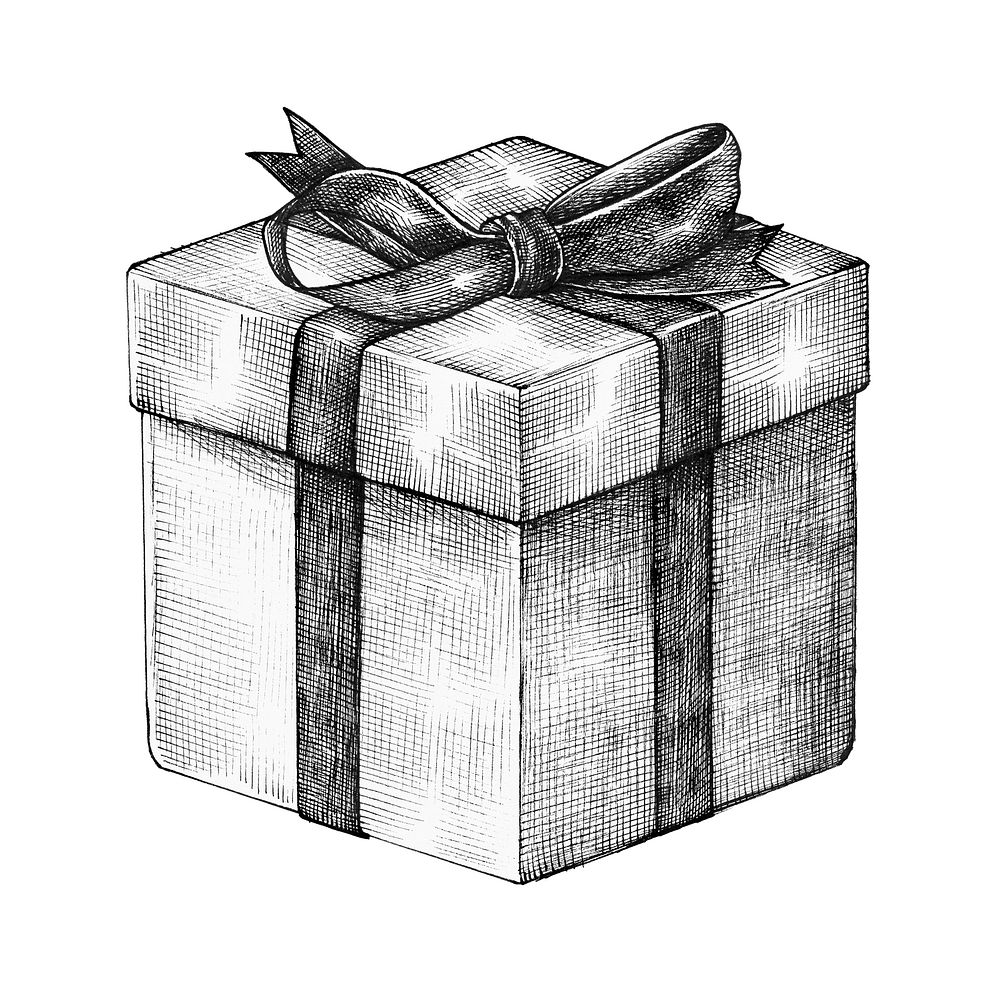 Sketch Wrapped Gift Box Free Photo Illustration Rawpixel