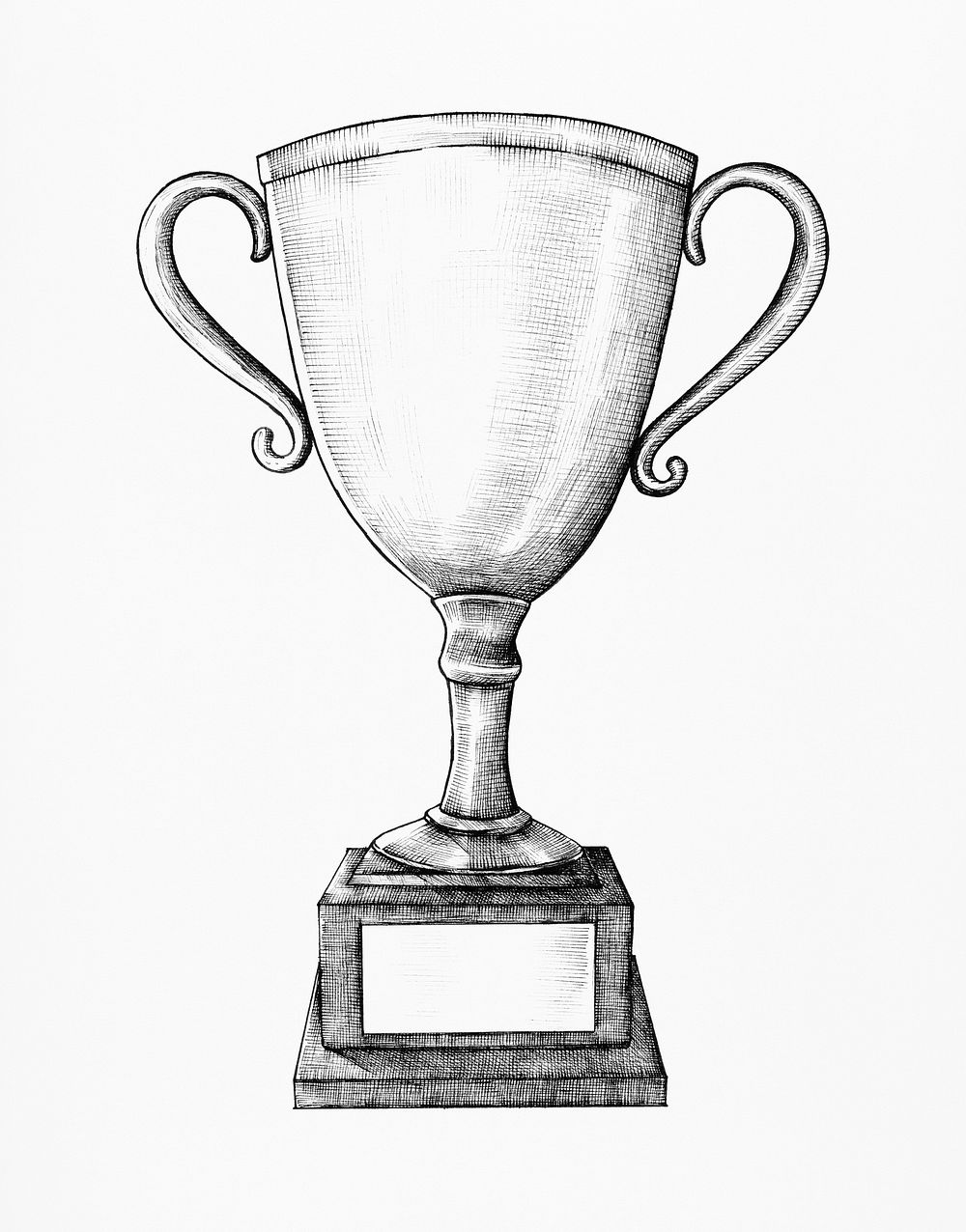Hand drawn silver trophy illustration
