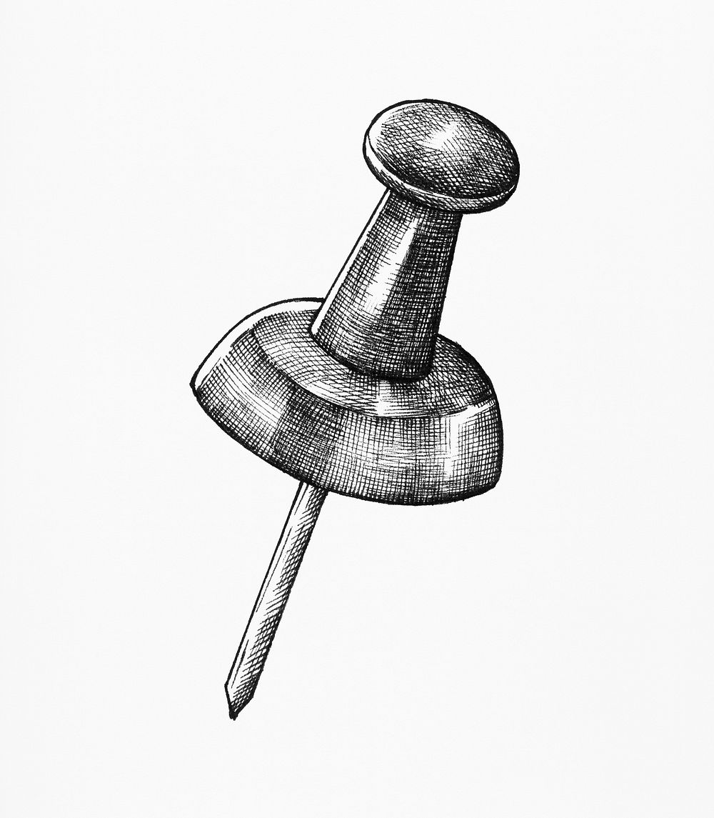 Hand-drawn pushpin illustration