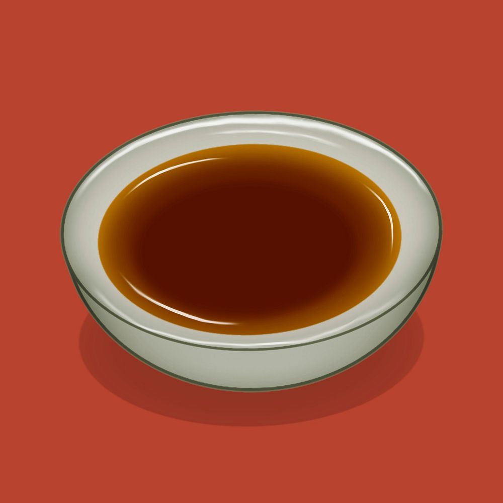 Dish with soy sauce illustration