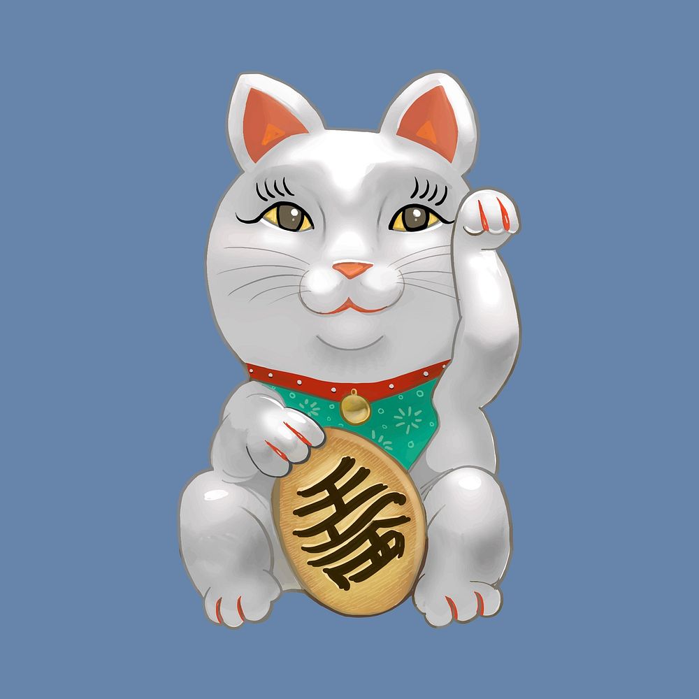 Japanese Maneki Neko figurine illustration