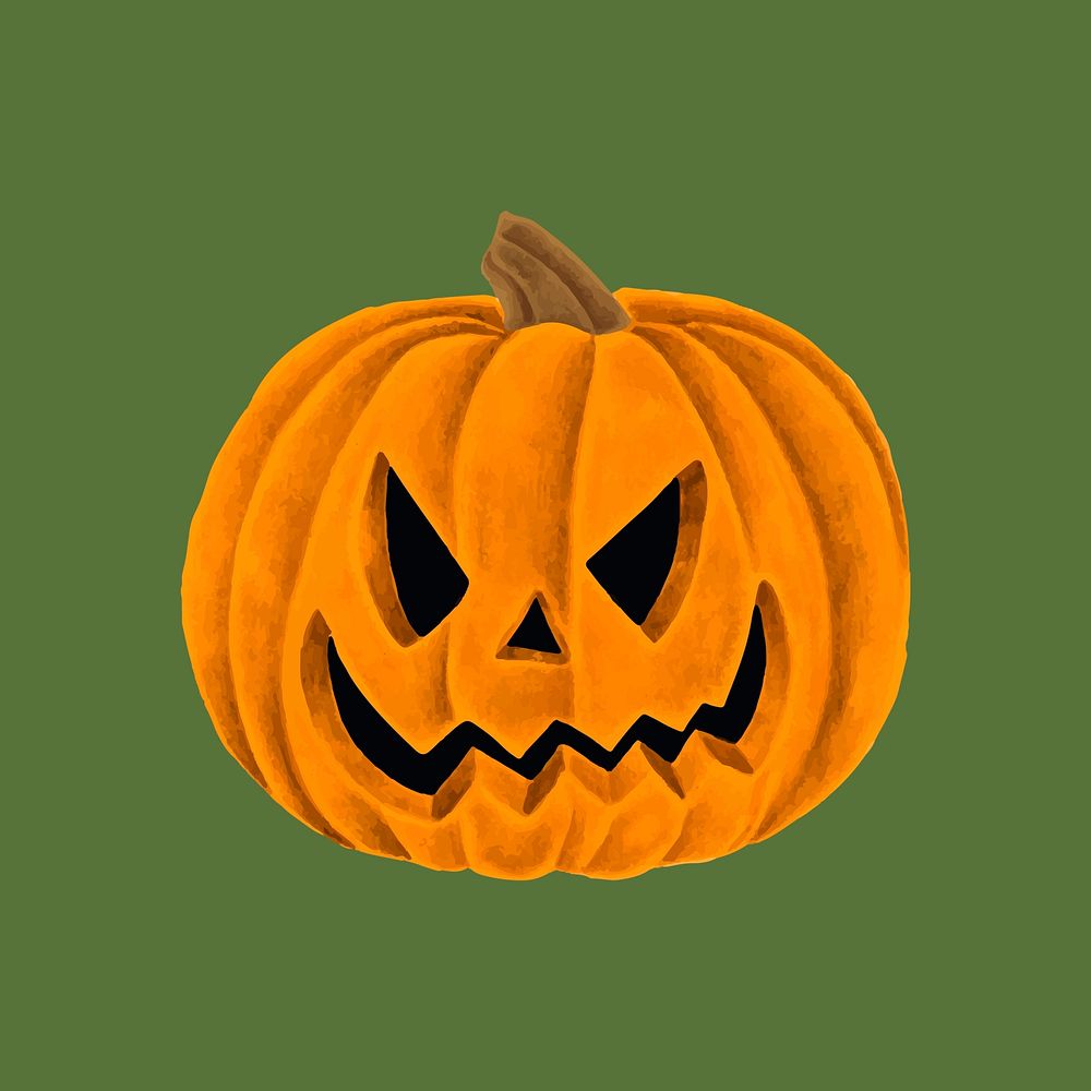 Hand drawn Halloween pumpkin jack-o'-lantern