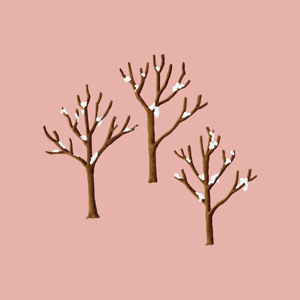 Snow covered trees in the winter illustration