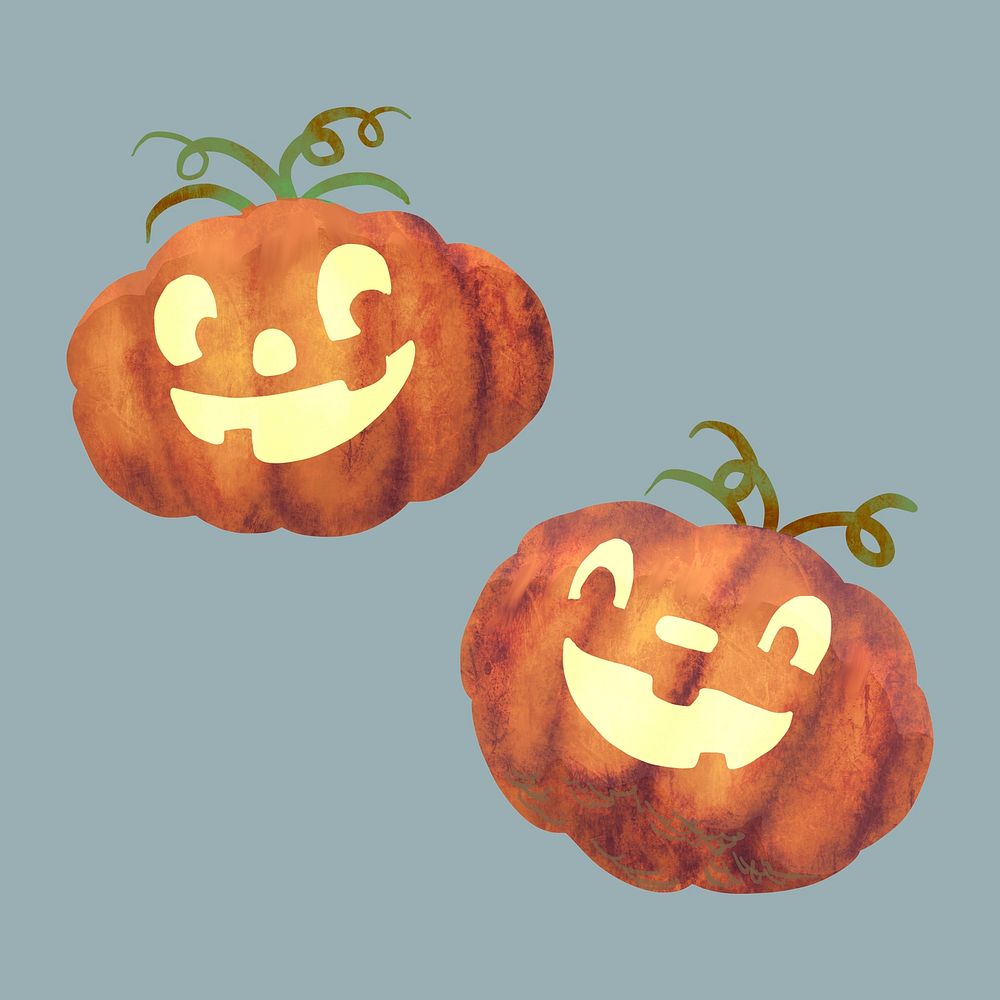 Illustration of carved pumpkins icon vector for Halloween