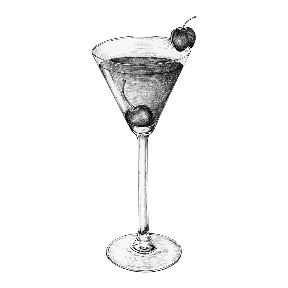 Hand-drawn cocktail drink