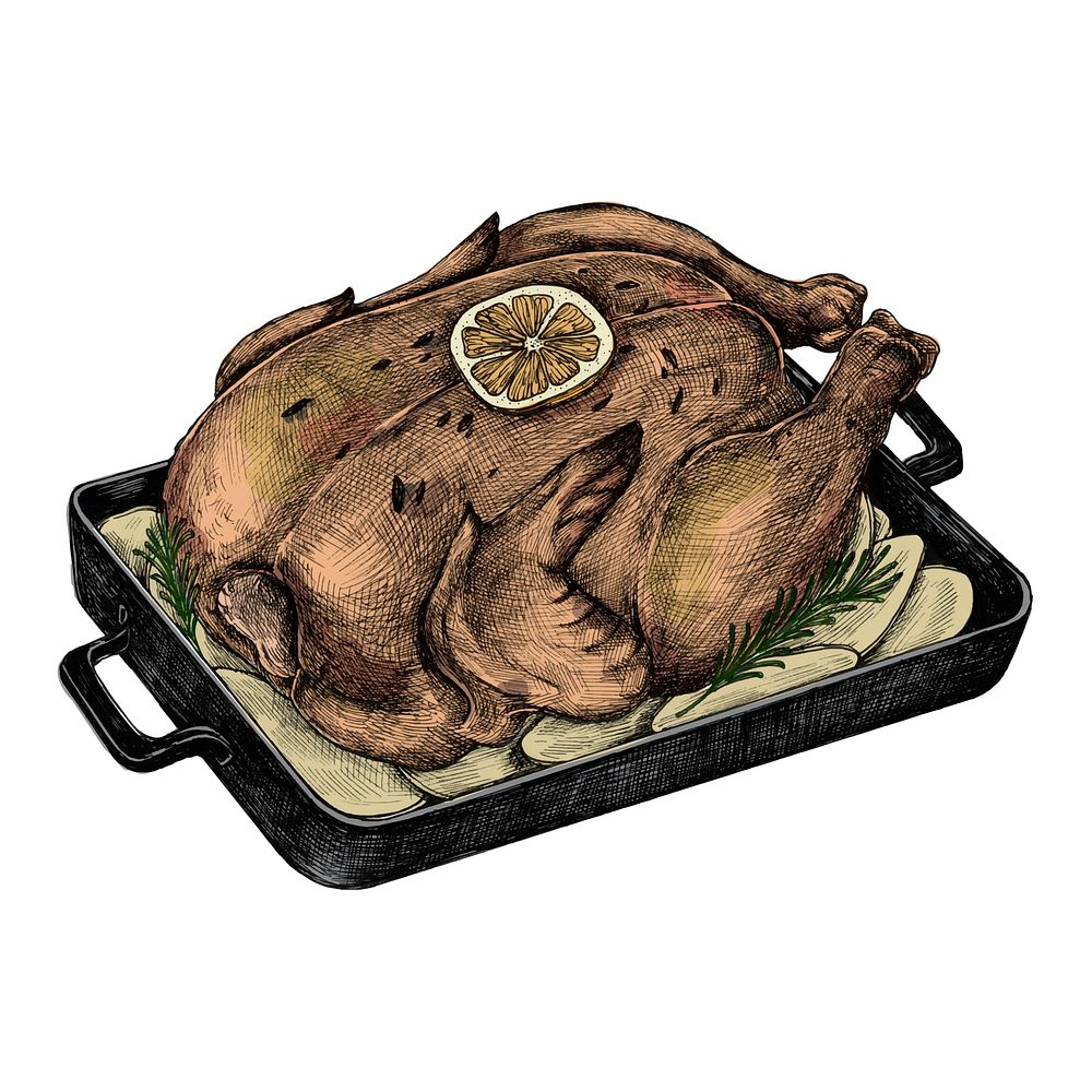 Illustration of a roasted chicken