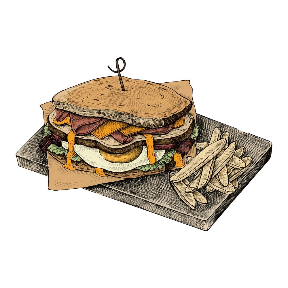 Illustration of a club sandwich