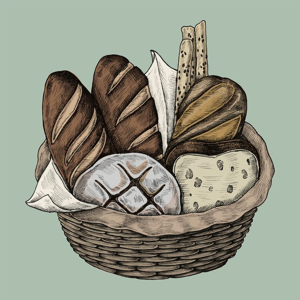 Illustration of a bread basket