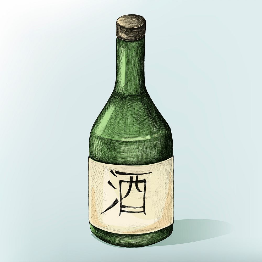 Illustration of Japanese alcohol bottle