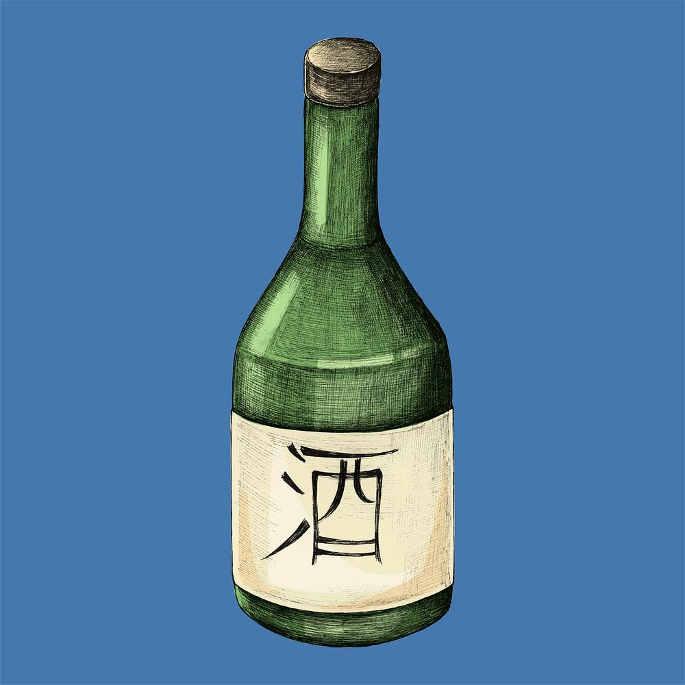Illustration of Japanese alcohol bottle
