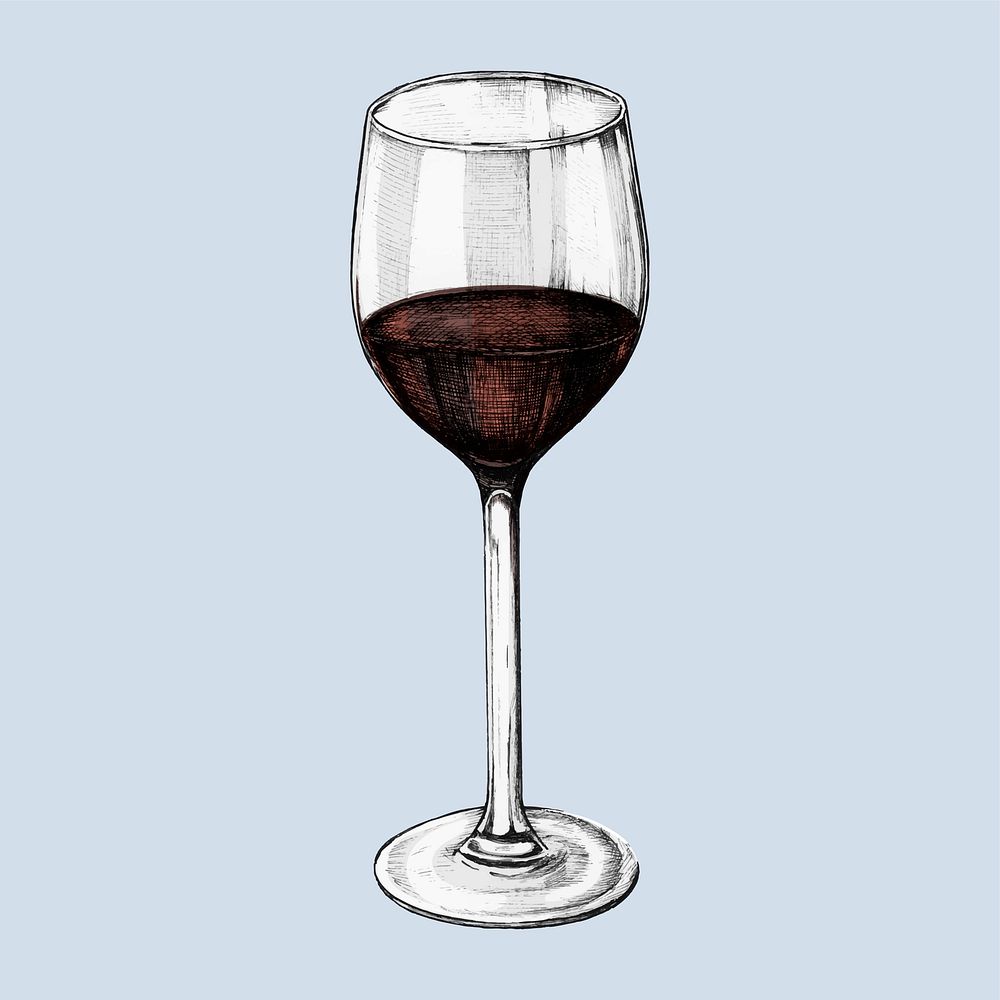 Illustration of a glass of red wine