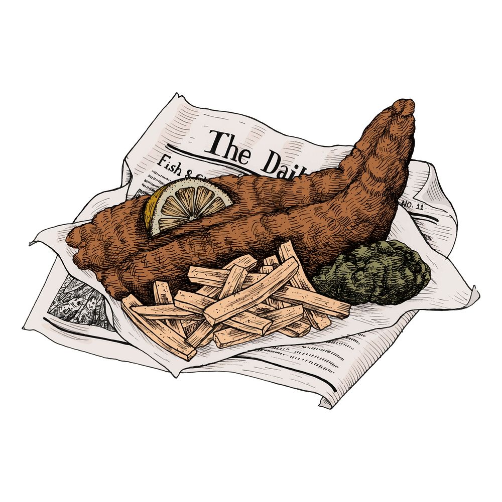 Illustration of fish and chips
