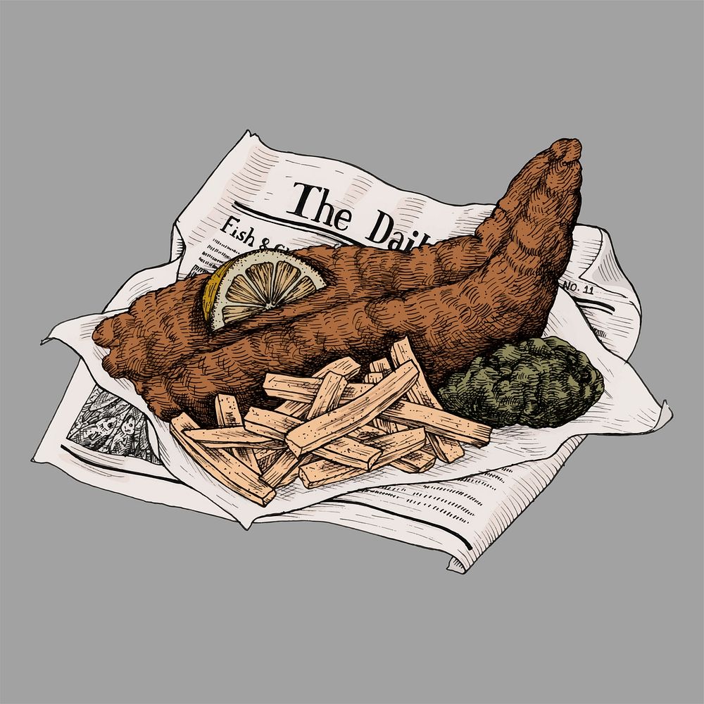 Illustration of fish and chips