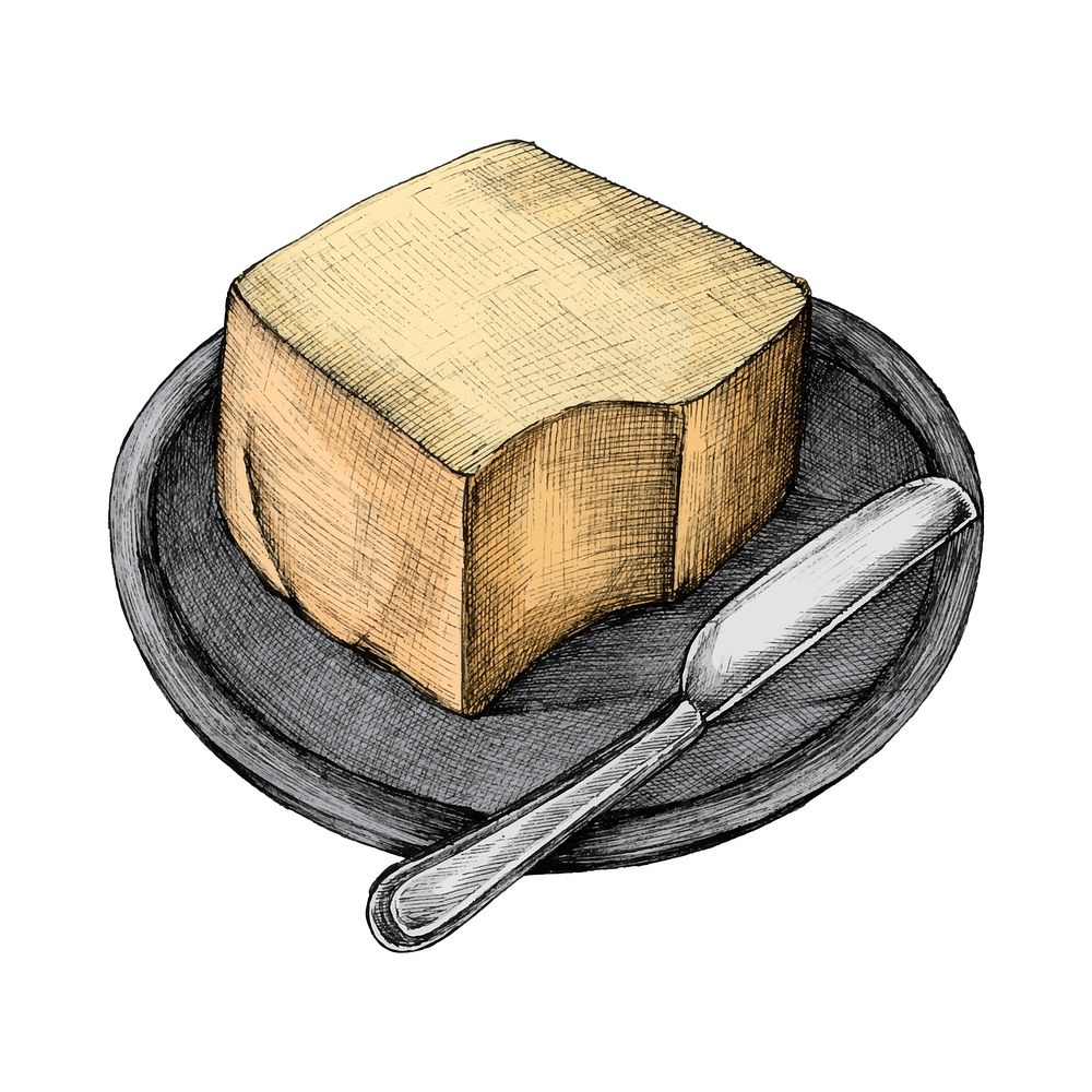 Illustration of a plate of butter