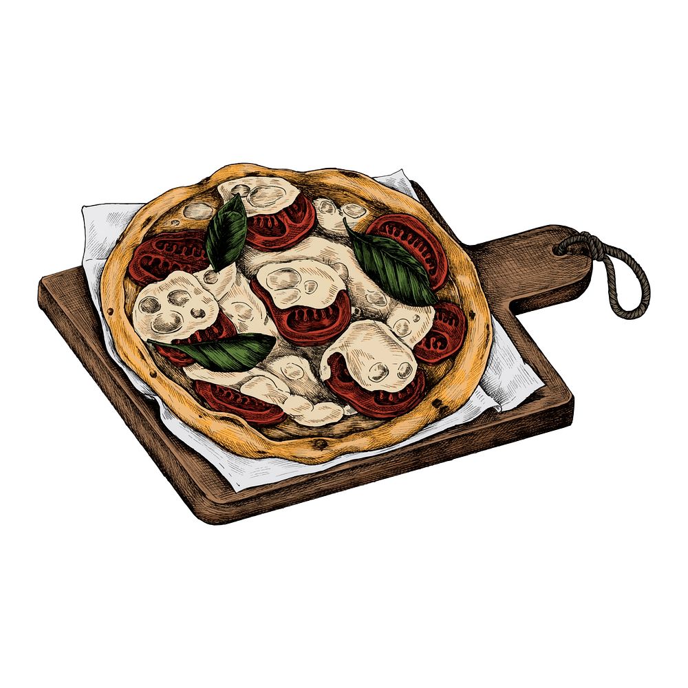 Illustration of an Italian pizza