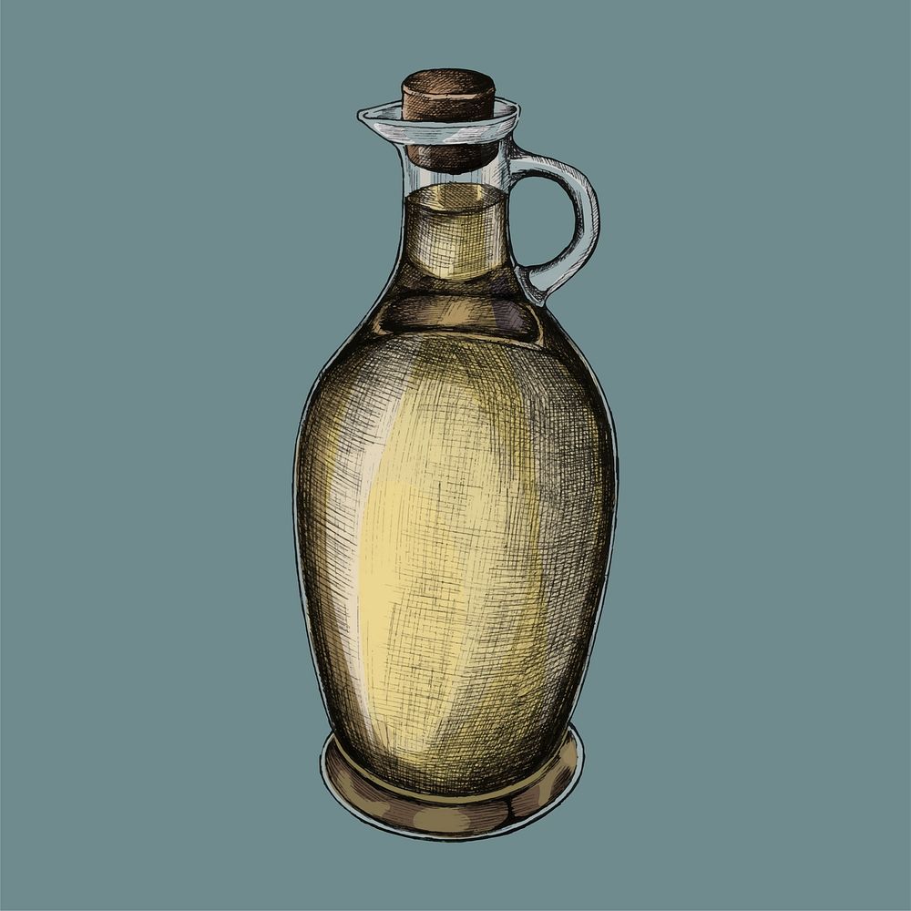 Illustration of a bottle of olive oil