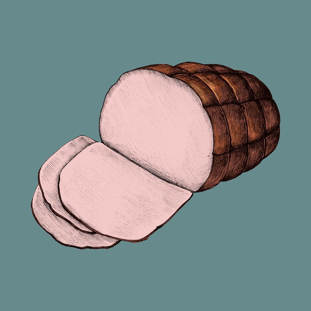 Illustration of a glazed ham