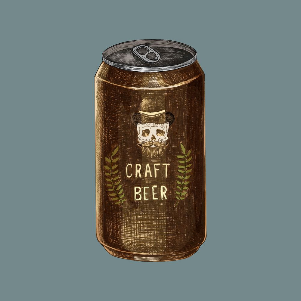 Illustration of a can of craft beer