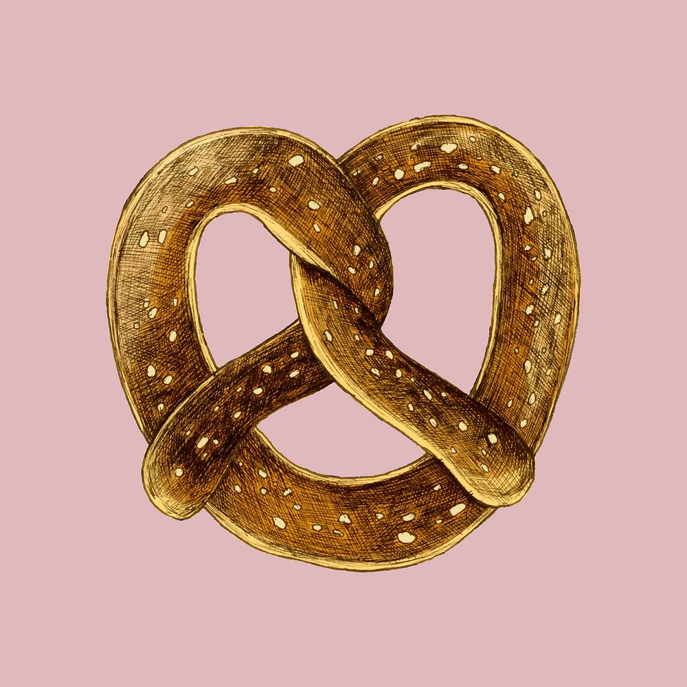 Illustration of a baked pretzel