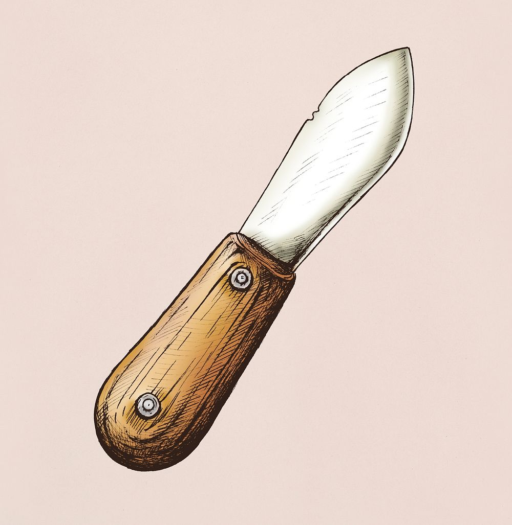 Hand drawn butter knife