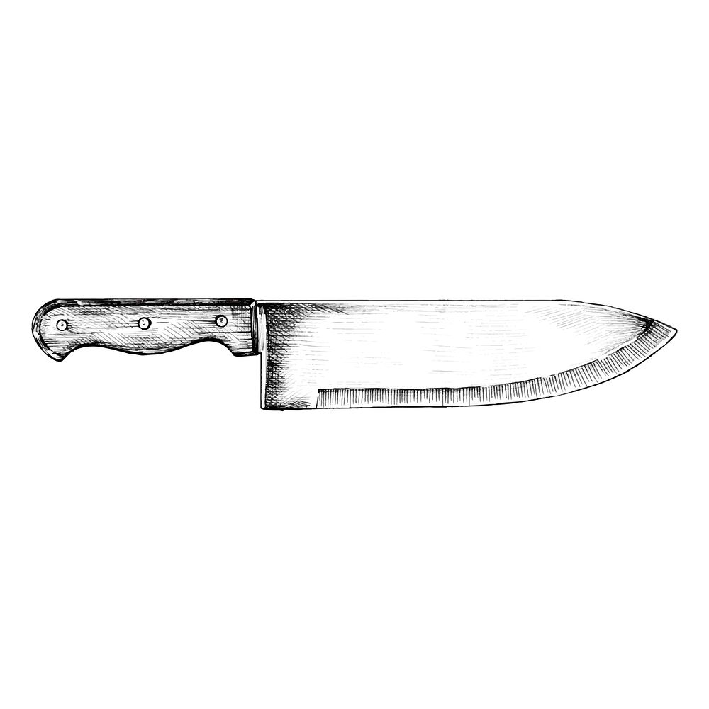 Hand drawn cooking knife
