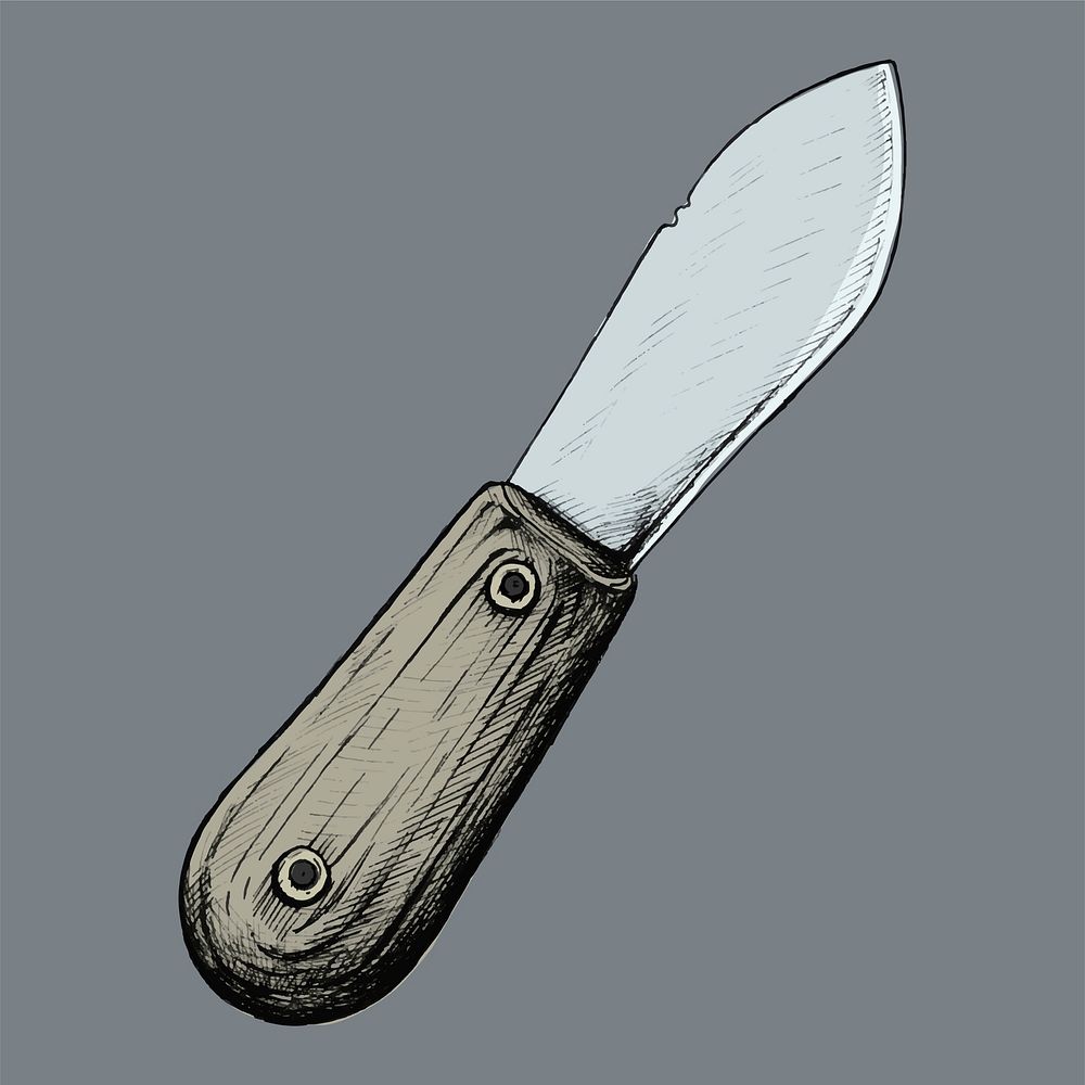 Hand drawn butter knife