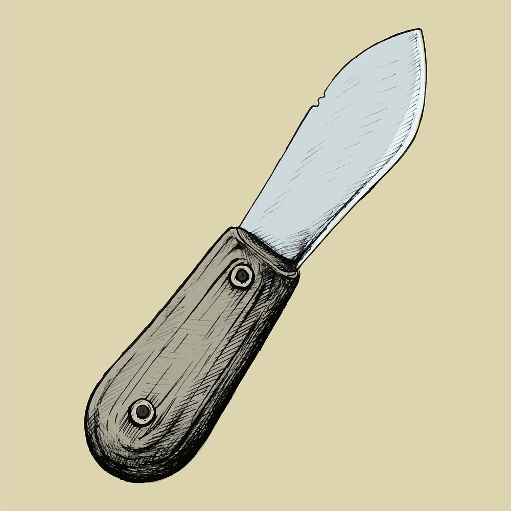 Hand drawn butter knife