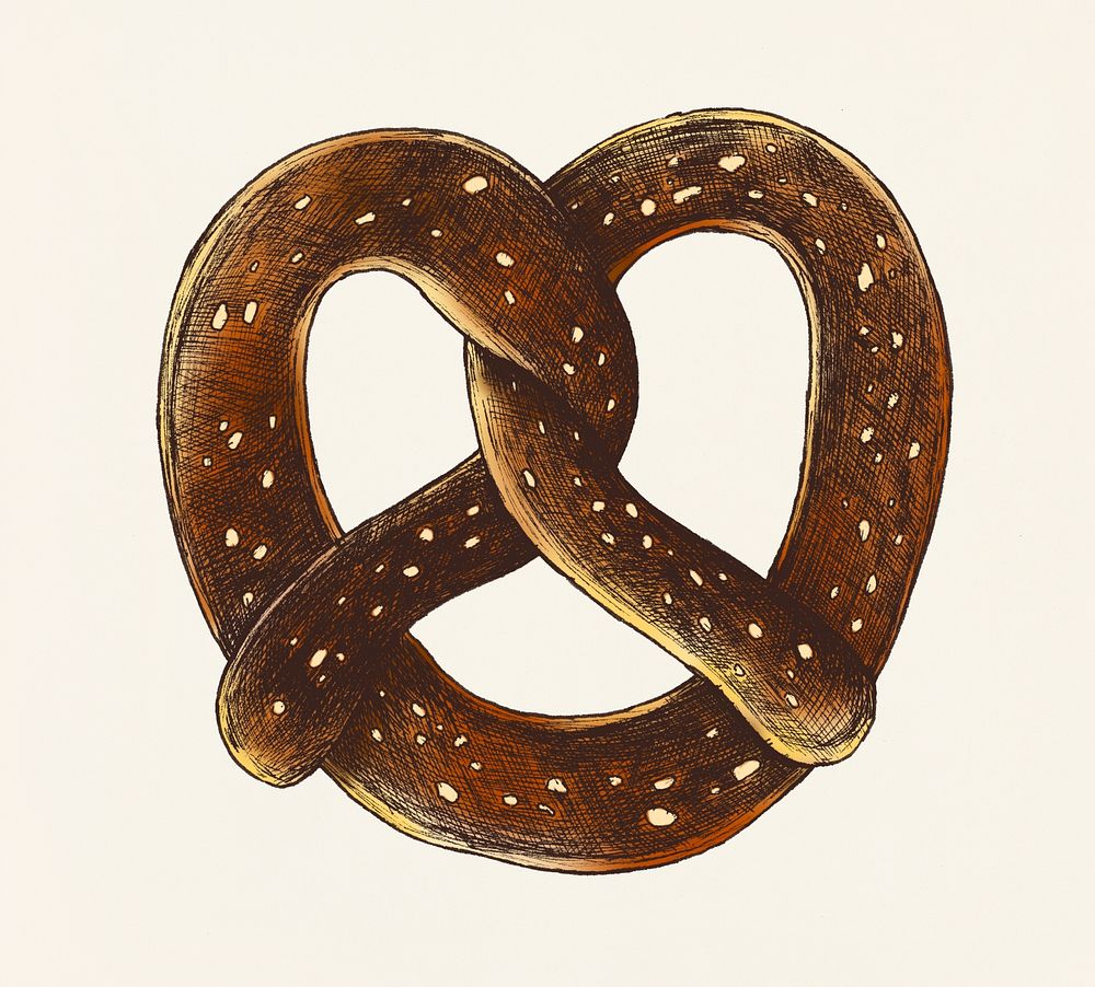 Hand-drawn twisted knot pretzel