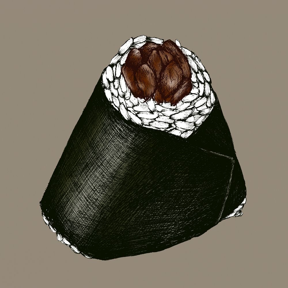 Hand drawn onigiri Japanese food