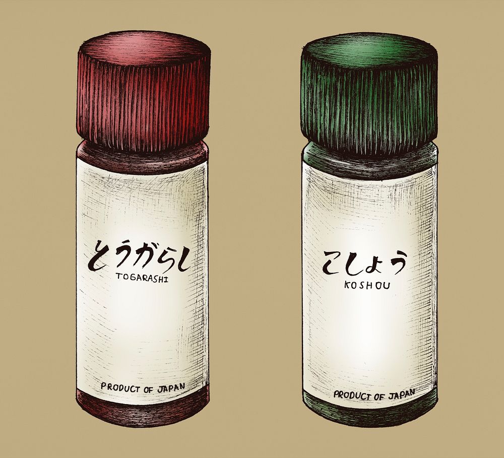 Hand drawn Japanese style seasoning