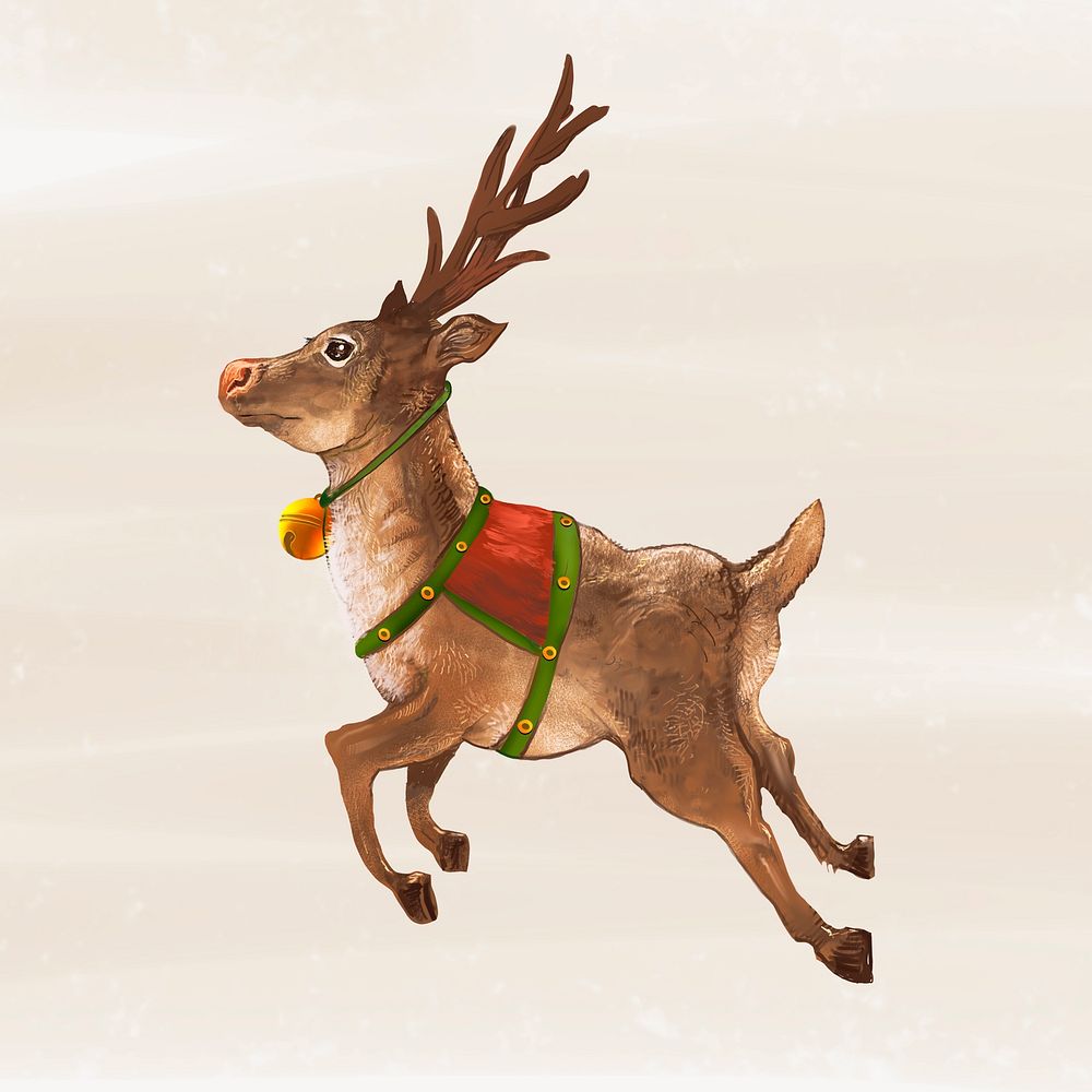 Christmas reindeer flying  psd