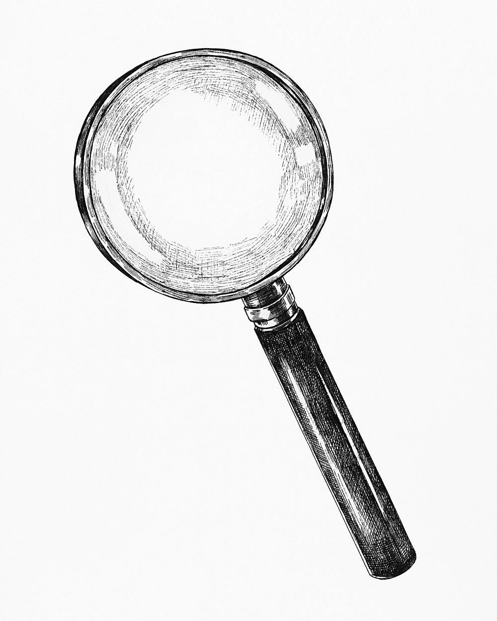 Hand drawn vintage magnifying glass