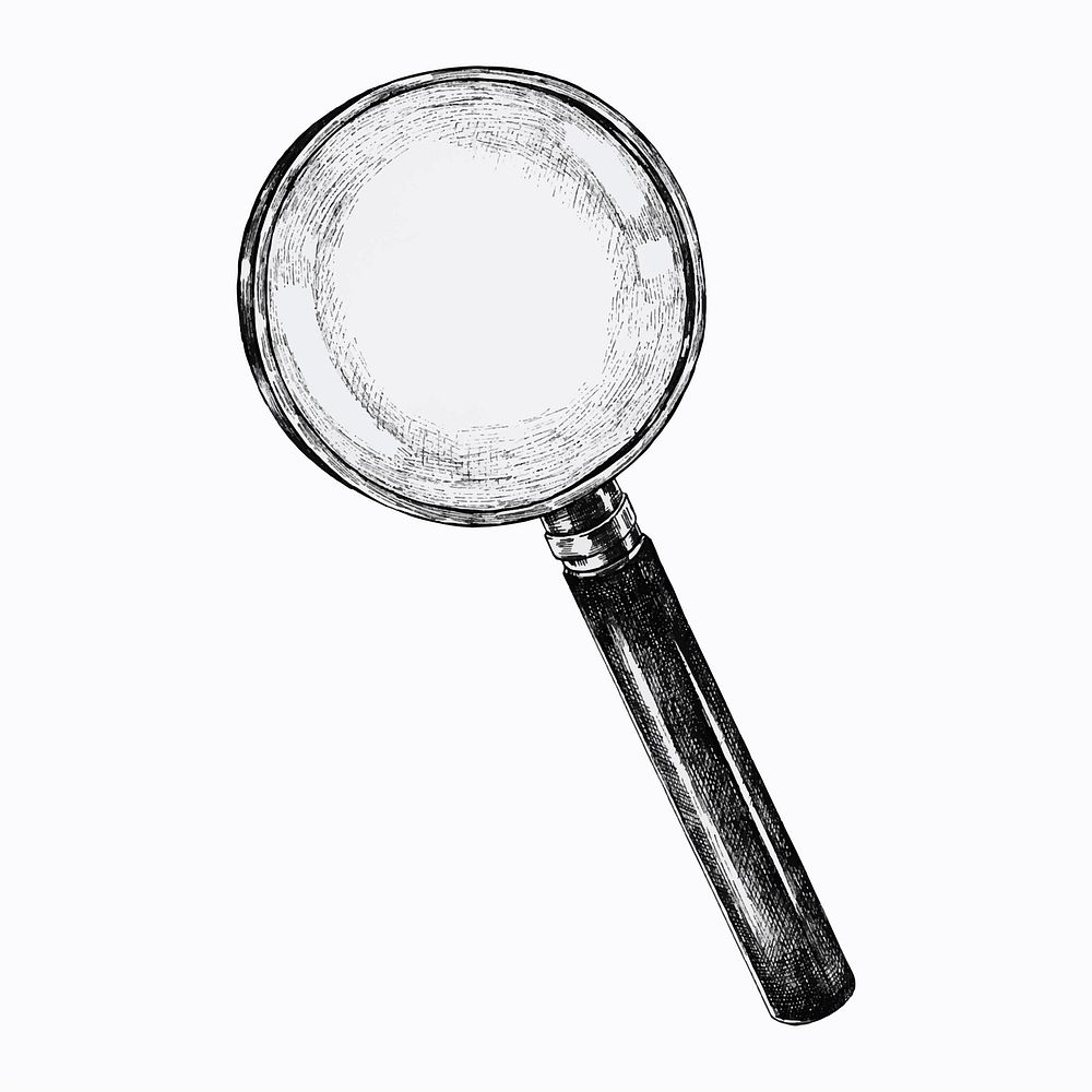 Hand drawn magnifying glass vector