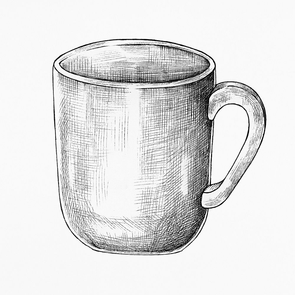 Hand drawn empty coffee cup