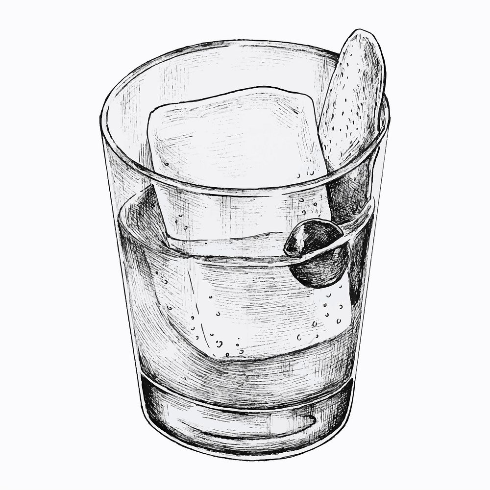 Hand drawn cocktail drink vector