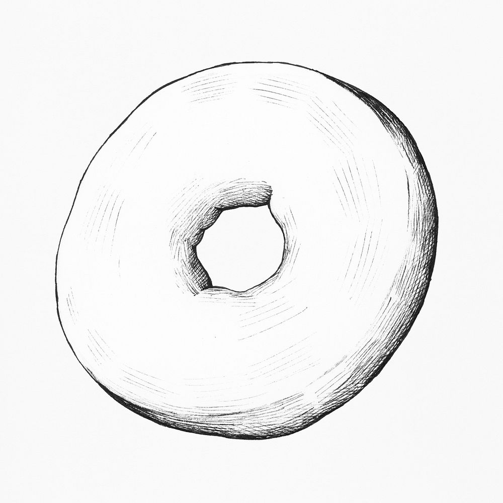 Hand drawn plain donut