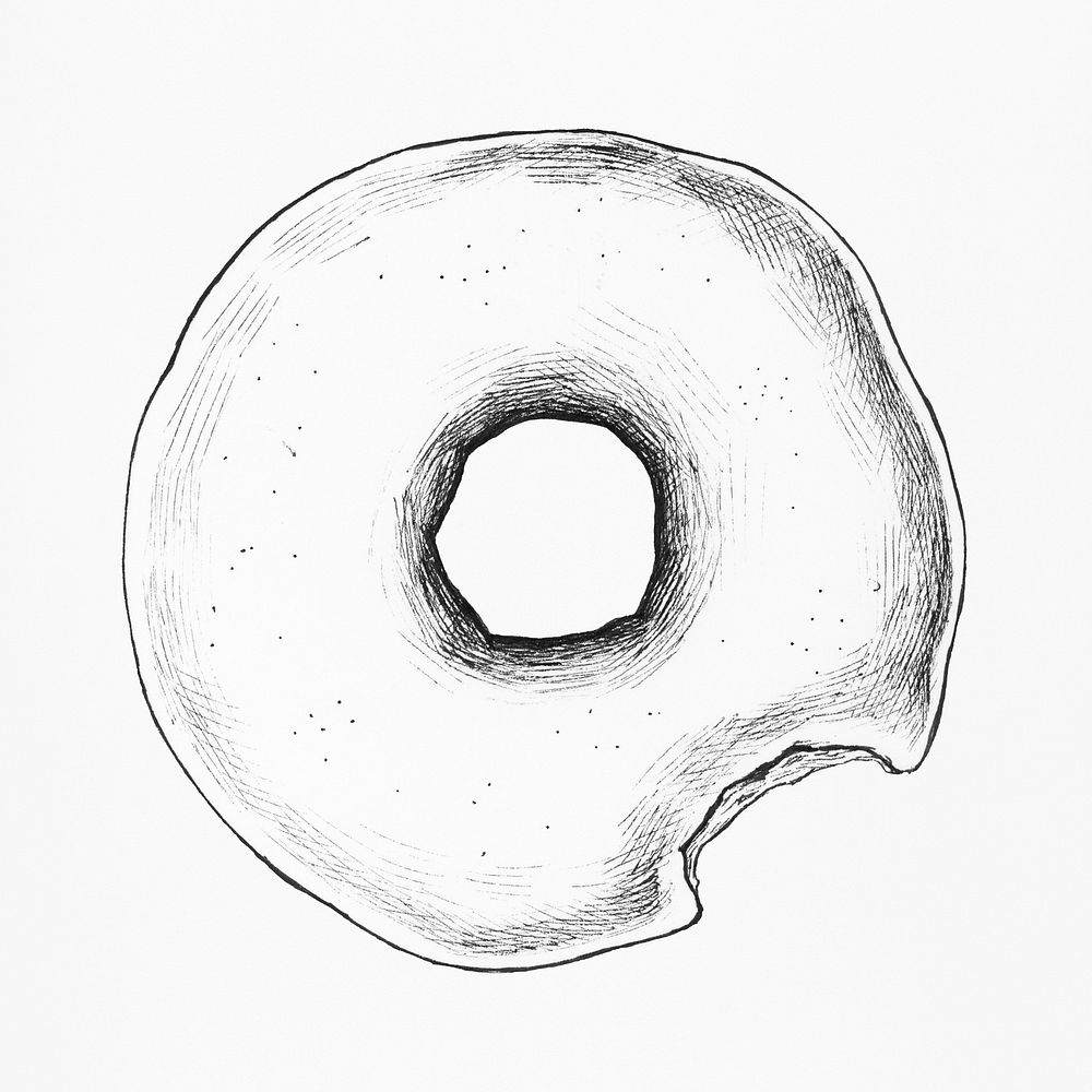 Hand drawn plain donut illustration
