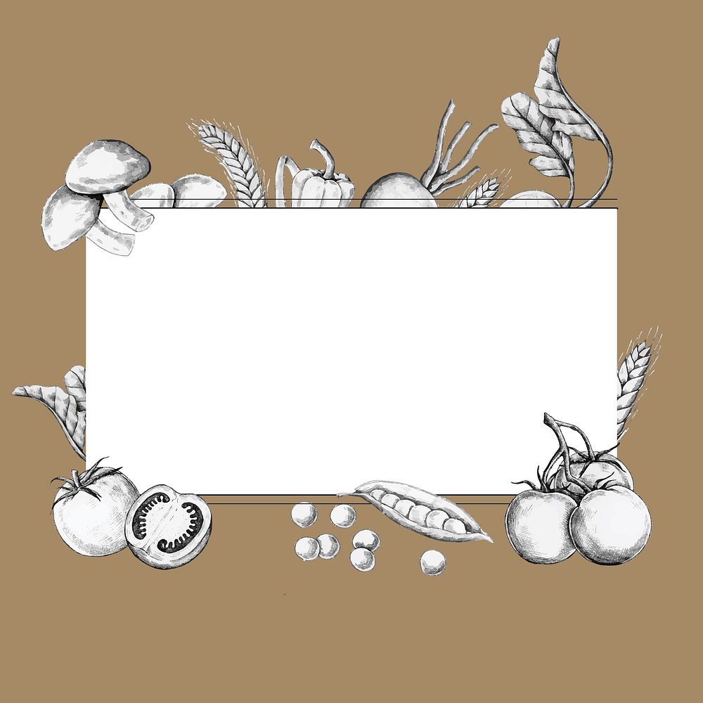 Blank vegetable frame design vector