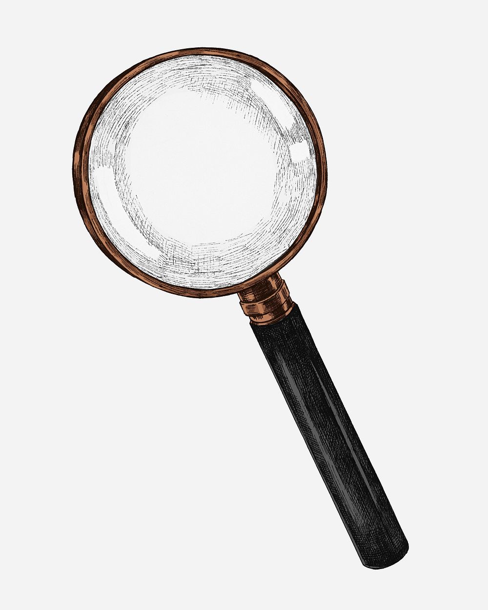 Hand drawn magnifying glass illustration