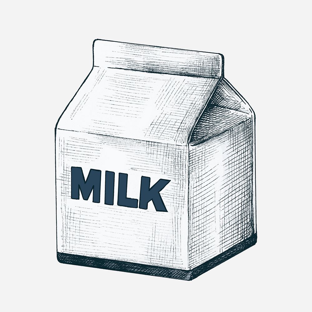 Hand drawn carton of milk