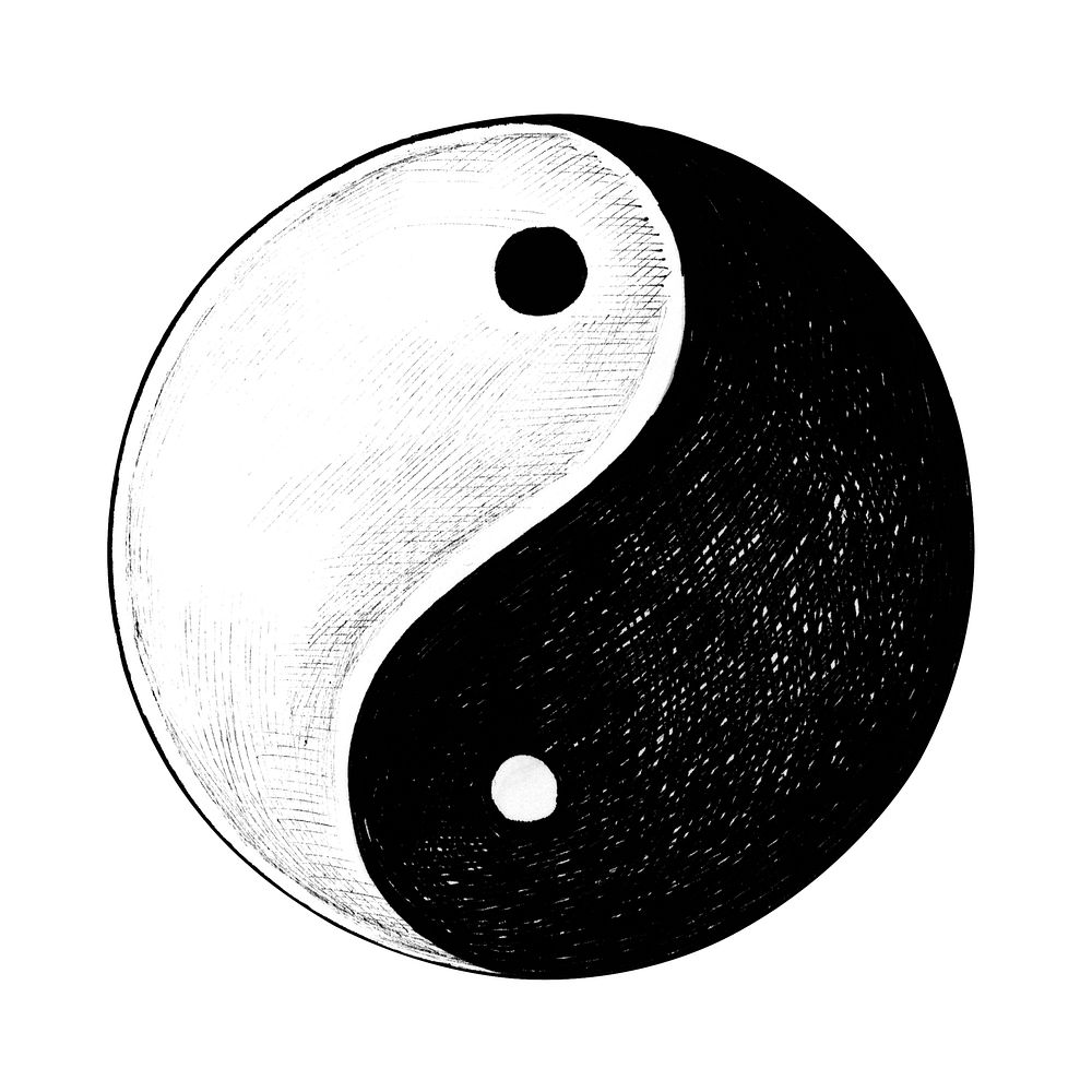 Hand drawn Yin and Yang symbol