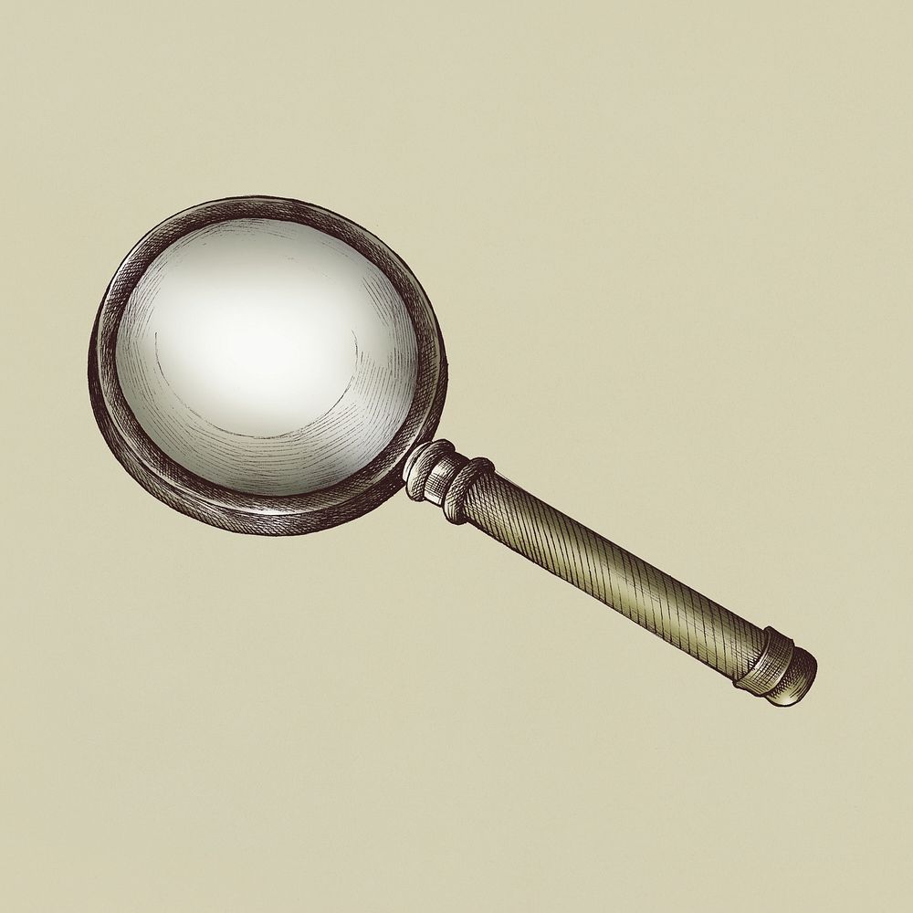 Hand drawn magnifying glass retro | Free Photo Illustration - rawpixel