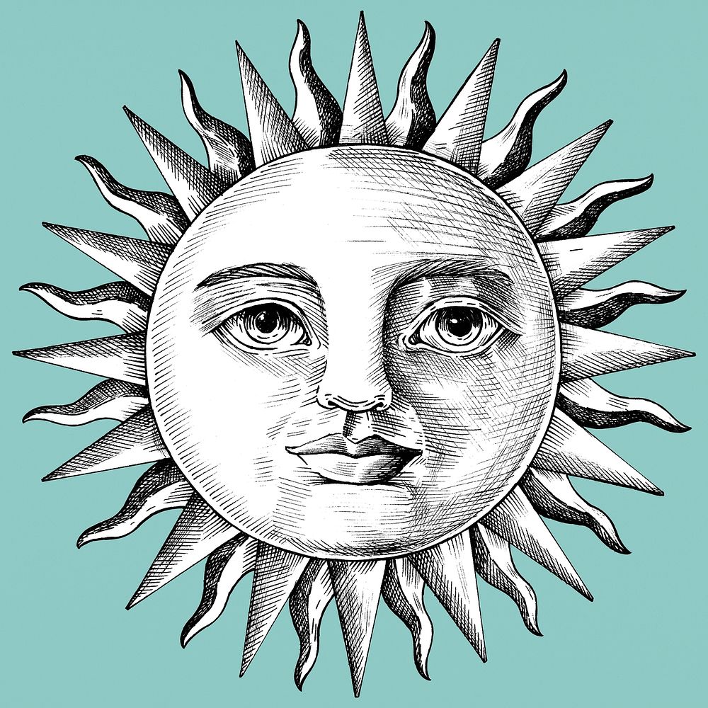 Hand drawn sun with face | Free Photo Illustration - rawpixel