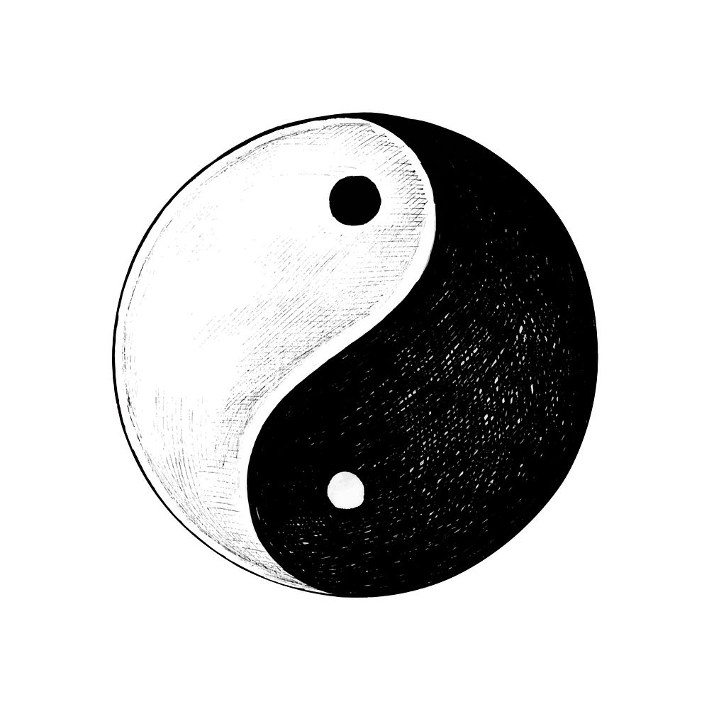 Hand drawn Yin and Yang
