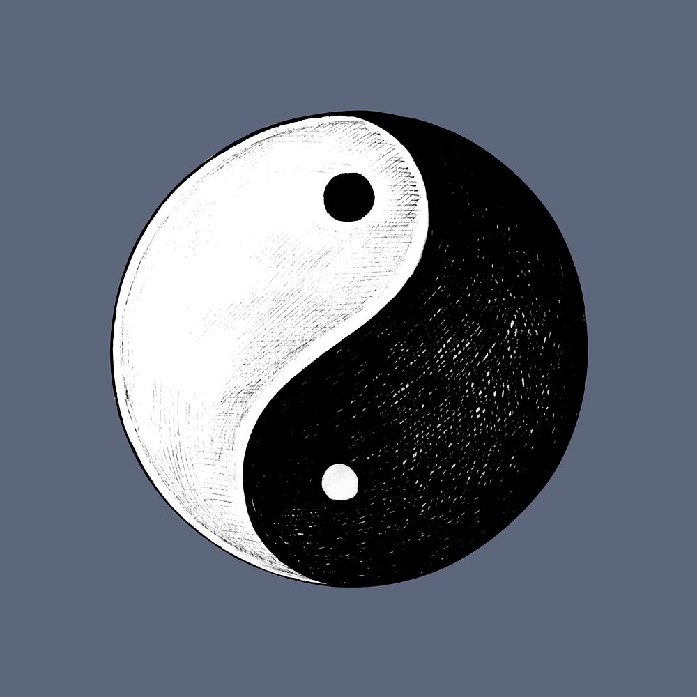 Hand drawn Yin and Yang symbol