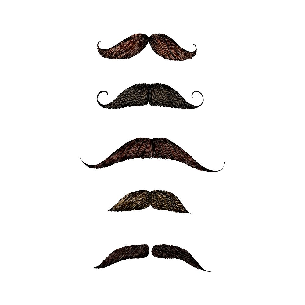 Hand drawn sketch of mustaches