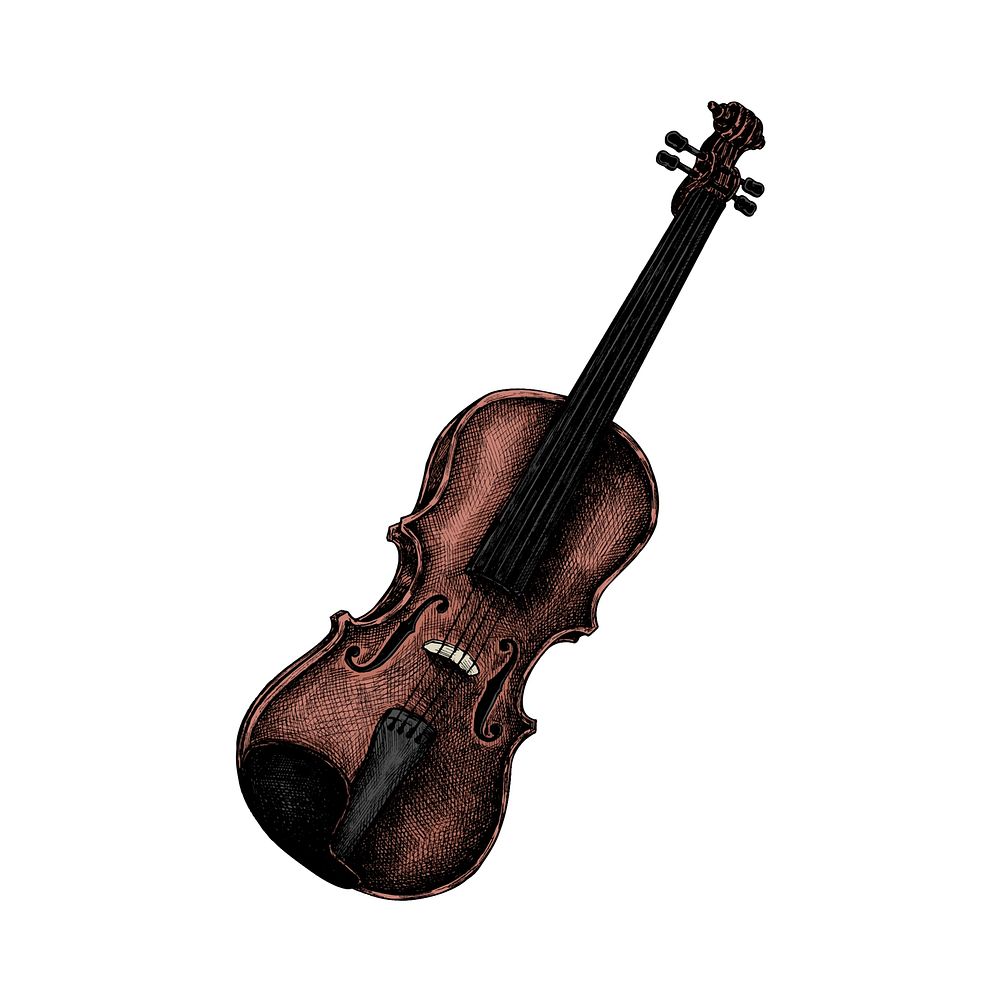 Hand drawn sketch of a violin