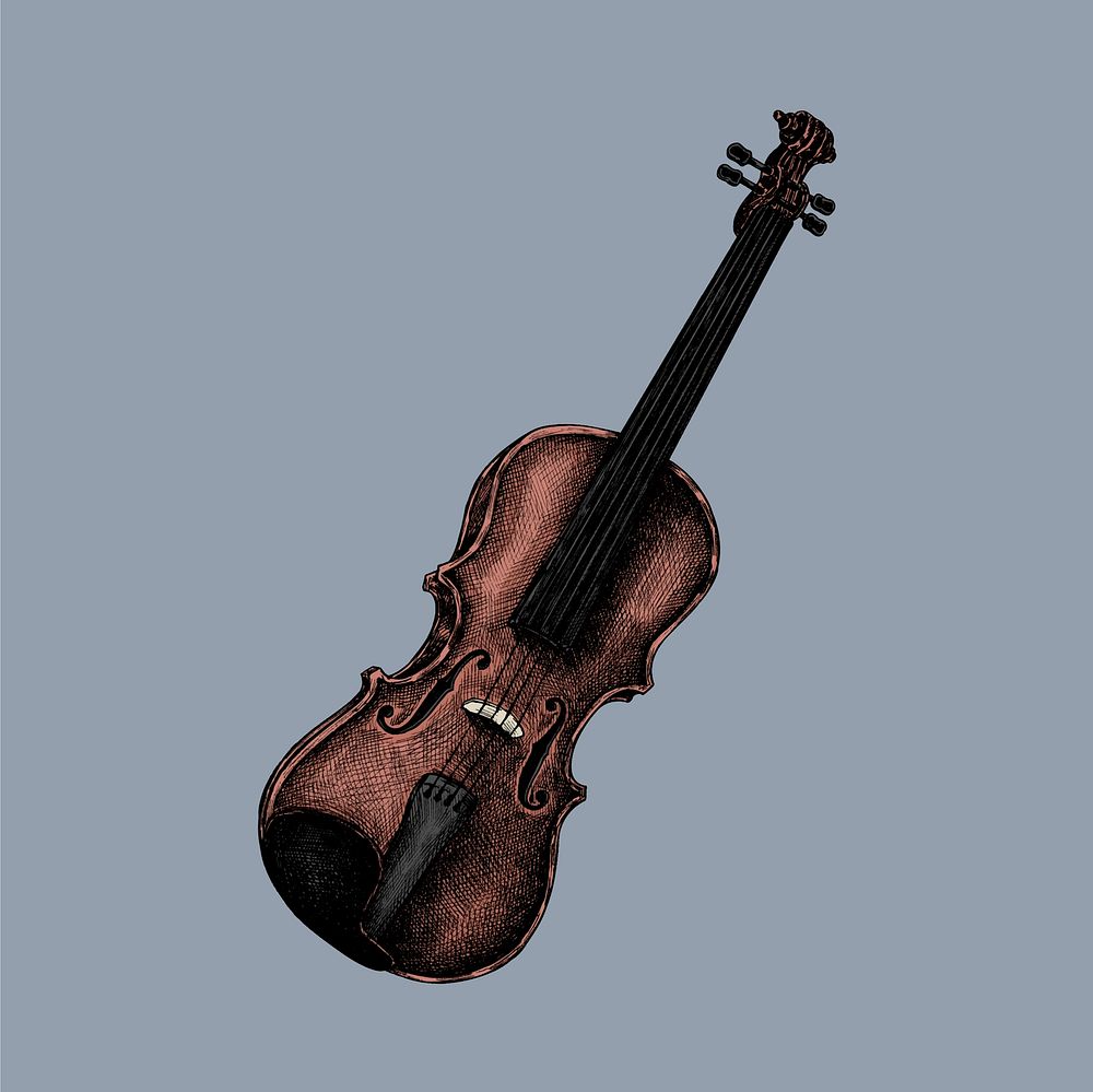 Hand drawn sketch of a violin