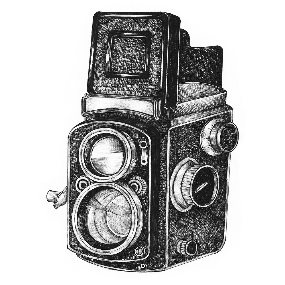 Analog camera vintage style illustration